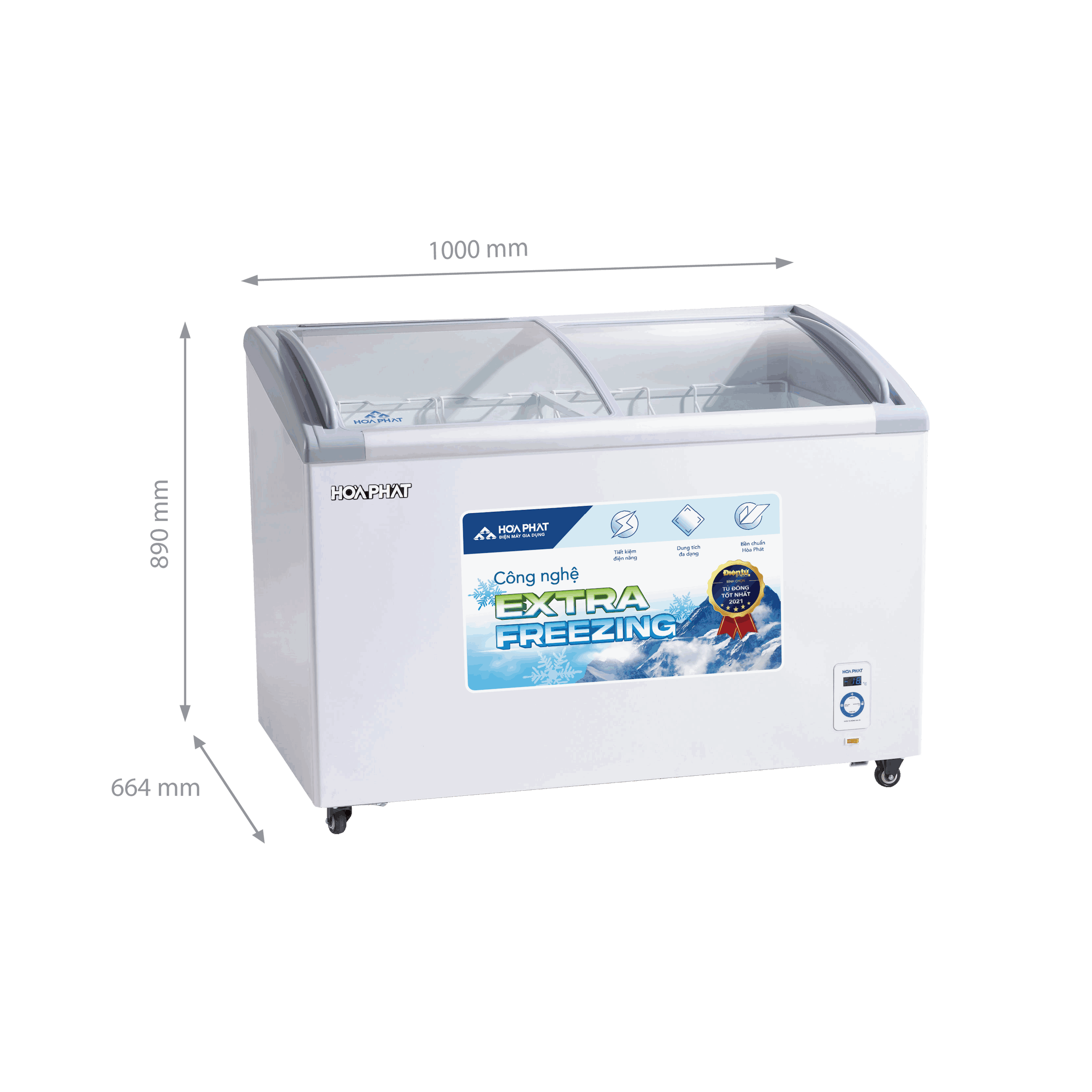 Tủ bảo quản kính cong Hòa Phát 1 ngăn 280L HPF- AD6280.C1